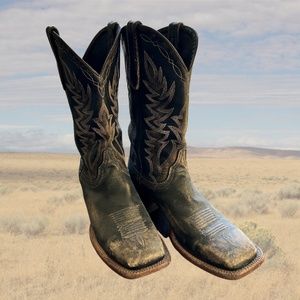 Black Leather Cavender's Cowboy Boots 9.5 *FREE SHIPPING*
